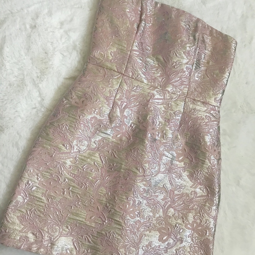 Champagne and pink mini cocktail dress (pockets)